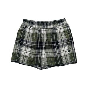 Acne Studios Adjustable waist Plaid logo shorts